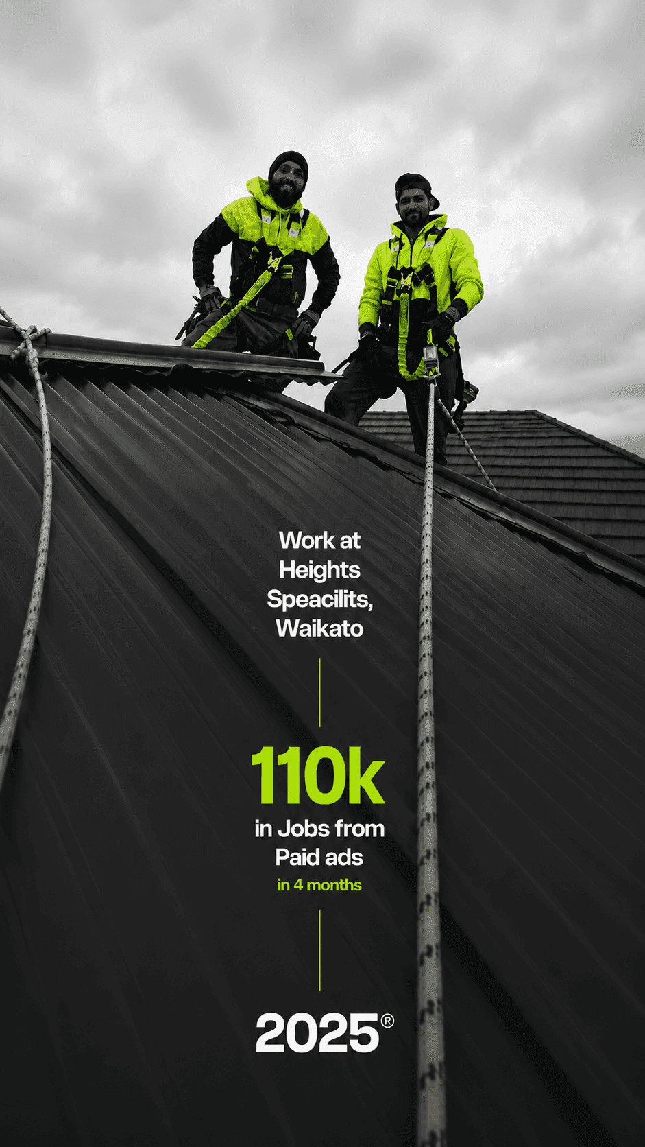Working at Heights Specialists, Waikato marketing results: $110k in jobs from paid ads in 4 months